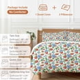 thumbnail image 6 of 3 Piece Strawberry Duvet Cover Set Full Size, Microfiber Comforter/Quilt Cover with Corner Ties and 2 Pillowcases, Summer Botanical Blue Spring Floral All Season Soft Bedding with Zipper Closure, 6 of 8