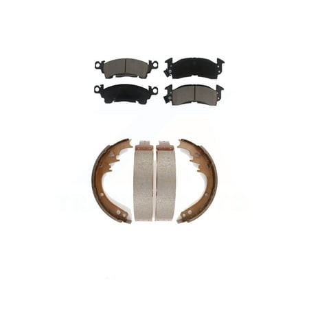 Transit Auto Front Rear Ceramic Brake Pads Drum Shoe Kit for Car Cadillac Chevrolet Caprice Buick Brougham Oldsmobile Fleetwood Roadmaster Pontiac Delta 88 Parisienne LeSabre 98 DeVille J10 KCN-100320