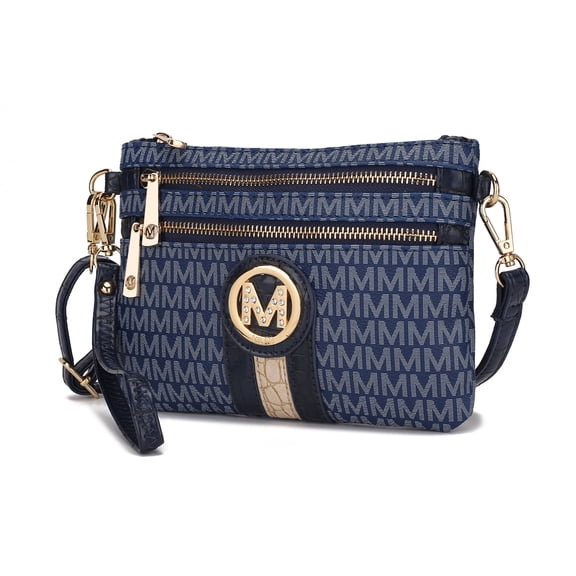 MKF Collection Tarren Vegan Leather Women's Wristlet Crossbody Bag, Stylish Purse Clutch Handbag by Mia K - Navy