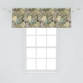 thumbnail image 2 of Forest Window Valance, Nature Vibe Digital Sketch Artwork of Jungle Leaves on Squared Backdrop, Curtain Valance for Kitchen Bedroom with Rod Pocket, 54" X 18", Forest Green Dimgray, by Ambesonne, 2 of 2