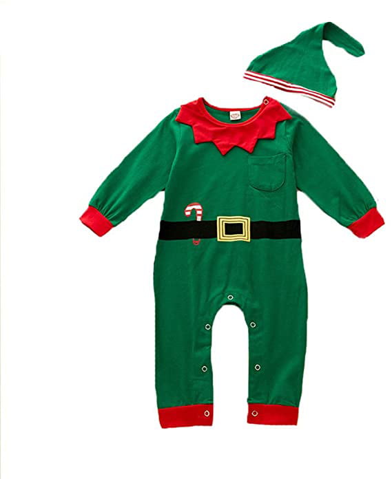 Christmas Girl Elf Cosplay Hat Romper Newborn Pants Baby Boy Hat Costume Outfit 