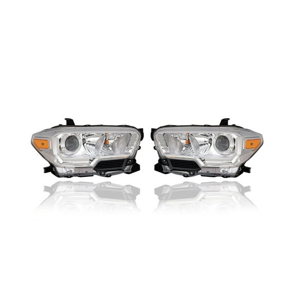Headlight Assembly - Compatible/Replacement for '18-23 Toyota Tacoma SR5 - Halogen Without Fog Lamp, With Halogen Daytime Running Light - Pair, Left   Right Set - 8111004251, 8115004251 CAPA