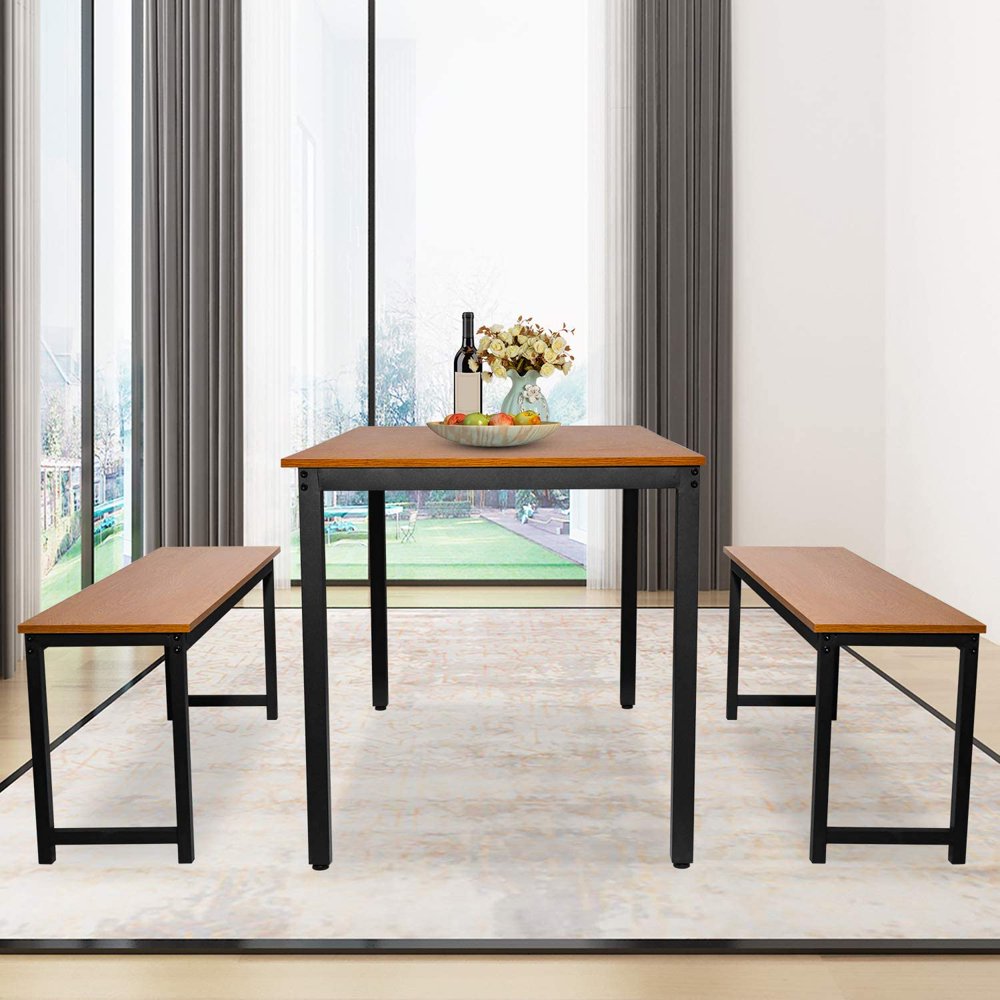 Dining Table Set for 4, 3 Pieces Farmhouse Kitchen Dining ...