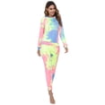 thumbnail image 3 of Doaraha Womens Pajamas Set Tie Dye Two Piece Long Sleeve Sweatshirt Hooded with Pants Sleepwear Pjs, Pink XXL, 3 of 8