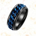 thumbnail image 3 of Miangastore Creative Men's Titanium Steel Ring Chain Rotating Ring Titanium Steel Finger Ring Retro Man Ring, 3 of 8