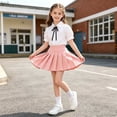 thumbnail image 3 of OGLCCG Girls' School Uniform Outfit Cute 3 Piece Set with Short Sleeve Button Down Shirt and Pleated Skirt,2-15 Years, 3 of 5
