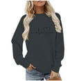 thumbnail image 1 of BLVB Chandail à Col Rond pour Femmes, Imprimé de Cœur, Manches Longues, Mignon, Coupe Ample, Léger, Hauts d'Automne, Cadeaux de la Saint-Valentin, 1 of 5
