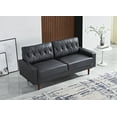 thumbnail image 3 of US Pride Furniture Acire 69.3" Faux Leather Cushion Back Sofa, Black, 3 of 5