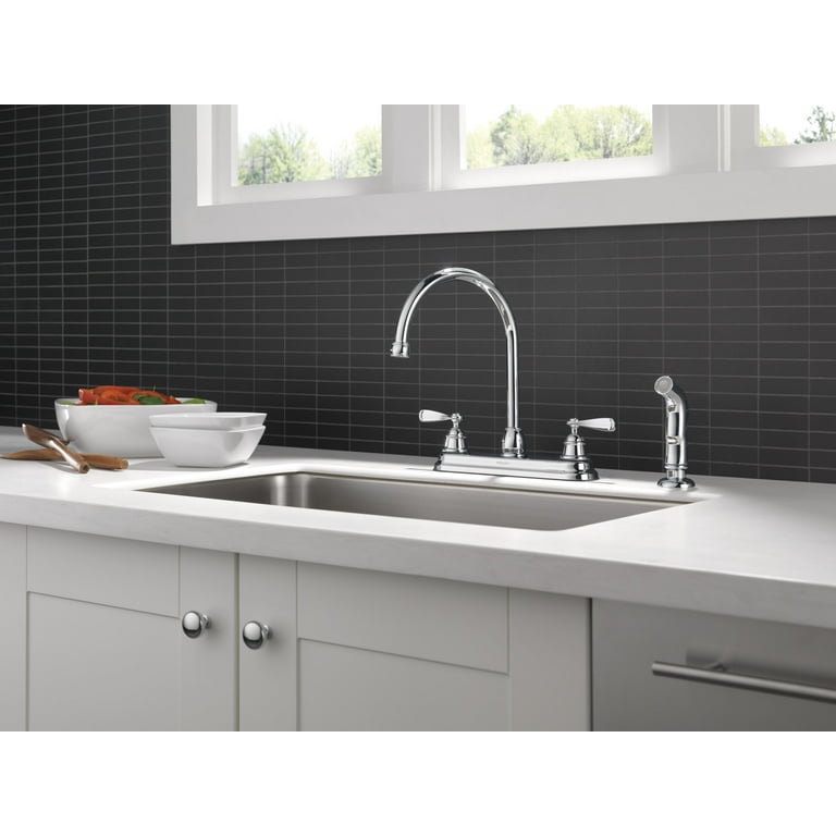 Peerless Brass Two Handle Deck-mount Kitchen Faucet in Peerless Brass Two Handle Deck-mount Kitchen Faucet in