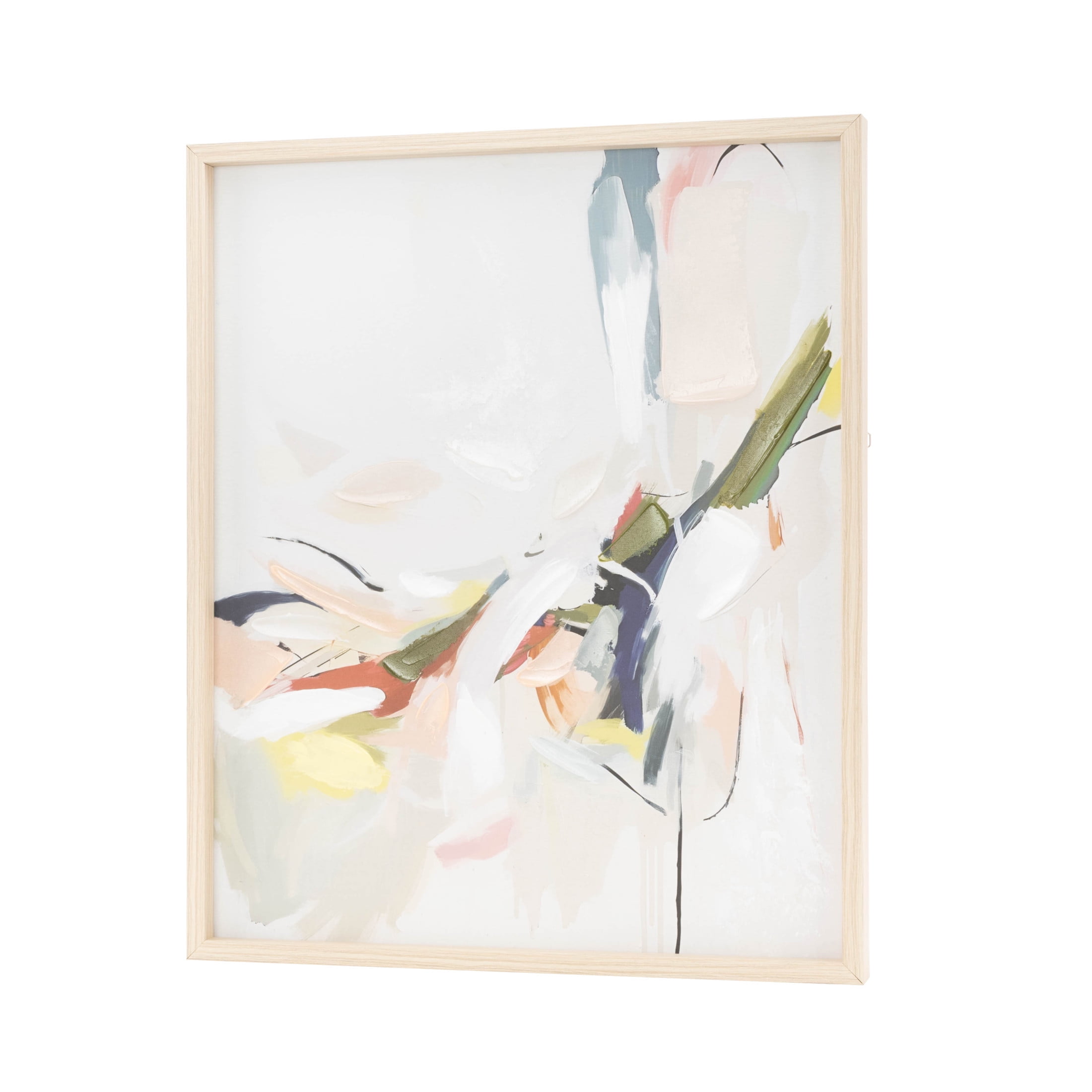 24" x 20" Abstract Framed Wall Art with Light Brown Frame, by DecMode