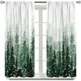 thumbnail image 2 of Forest Tree Curtain, Dark Green Pine Coniferou Trees Forest Watercolor Design Room Darkening Door Window Rod Pocket Curtain for Bedroom Living Room 42x84in, 2 of 6
