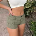 thumbnail image 2 of VBVC Women's Butt Lift Cargo Shorts,Button Fly Breathable Shorts For Women,Ladies Lightweight Stretchy Slim Shorts with Pockets,Army Green,S-2XL, 2 of 6