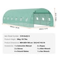 thumbnail image 3 of KFFKFF Tunnel Greenhouse, 29.2x9.7x6.5 ft, with Sturdy Galvanized Steel Frame and Green PE Cover, Features Roll-up Zipper Door and 12 Windows, Ideal for Extended Plant Growing Seasons, 3 of 9