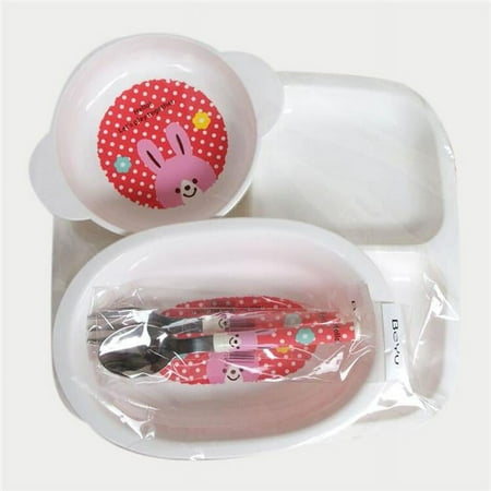 Panda Superstore PS-BAB166802011-HIROCO00919 5 Piece High Quality Unbreak Lovely Rabbit Healthy Baby Dinnerware Set