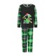thumbnail image 2 of Pijamas familiares navideños a juego, camiseta de manga larga con estampado de dinosaurios de dibujos animados y pantalones a cuadros. Ropa de dormir y estar por casa., 2 of 10