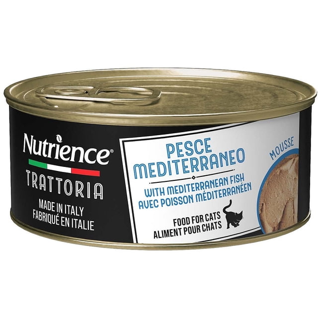 Nutrience Trattoria avec Mousse de Poisson Nourriture Humide pour Chat, Boîte de 85 g, Caisse de 24