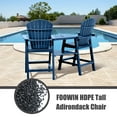 thumbnail image 7 of Tall Adirondack Chairs Set of 2，HDPE Outdoor Adirondack Barstools with Double Connecting Tray Patio Stools Weather Resistant for Outdoor Deck Lawn Pool Backyard,Navy Blue, 7 of 7