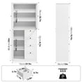 Homfa 4 Drawers Bathroom Storage Cabinet with Glass Doors, 70.9 ...