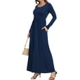thumbnail image 7 of Aiyino Women's Sleeveless/Long Sleeve Plain Maxi Dresses Casual Long Dresses with Pockets, 7 of 7