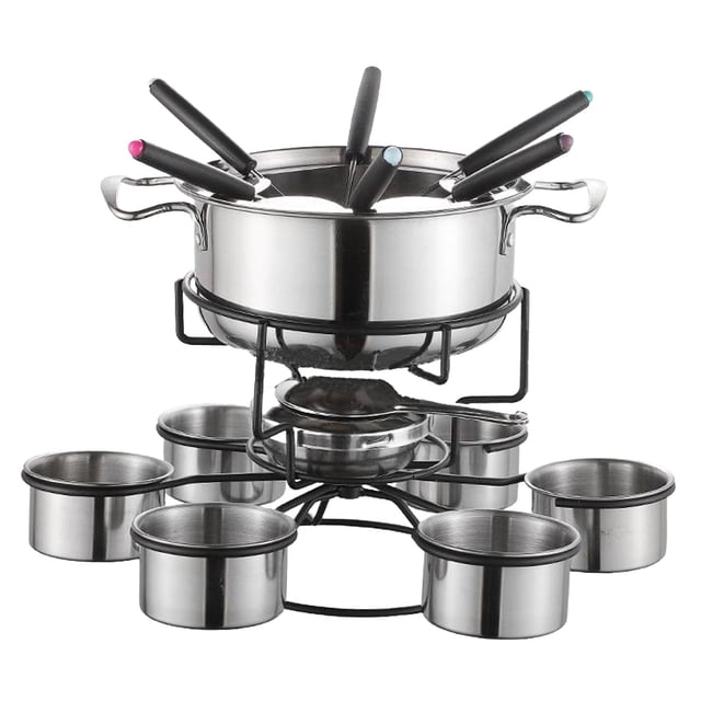 Juego de ollas para fondue, juego de fondue de queso de acero inoxidable, hogar portátil multiusos duradero para vacaciones, fiesta exterior, Camping, A