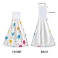 thumbnail image 3 of Haosy 2 Pack Kitchen Wash Cloths with Hanging Loops Absorbent Absorbent Quick Drying Hand Towels, Balloons and Dots, 3 of 7