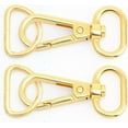 thumbnail image 4 of 10 Sets Gold Finish Snap Hook Lobster Clasp Swivel Push Gate Fashion Clip with D Ring Craft FSD1 (3/4 Inch), 4 of 9