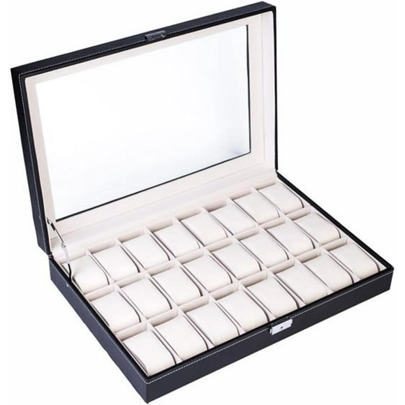 24-bit windowed Watch Box, Large-Capacity Watch Collection Display Box, Leather Watch Gift Box, Watch Storage Box