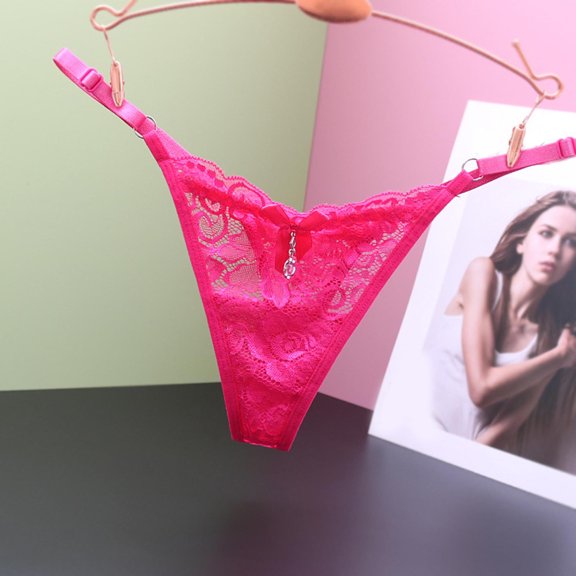 FASHOFT Cotton Underwear for Women Lace Breathable Thongs Low Rise T-Back Soft Stretchy Ladies Panties A One Size