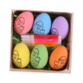 thumbnail image 3 of Huevos de Pascua Rellenos de cestas de Pascua Dibujos animados Rellenables Pintables Favores de fiesta de Pascua para reuniones familiares Festivales , pollito colorido Macarena Huevos de Pascua en blanco, 3 of 8