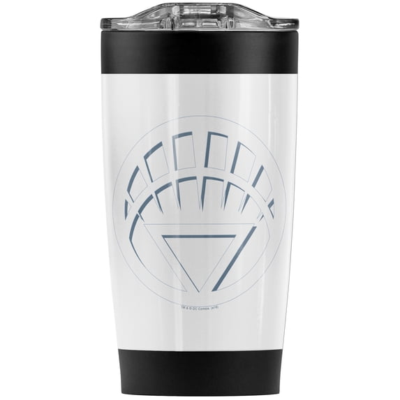 Green Lantern White Lantern Logo Stainless Steel Tumbler 20 oz Coffee Travel Mug/Cup, Vacuum Insulated & Double Wall with Leakproof Sliding Lid | Great for Hot Drinks and Cold Beverages