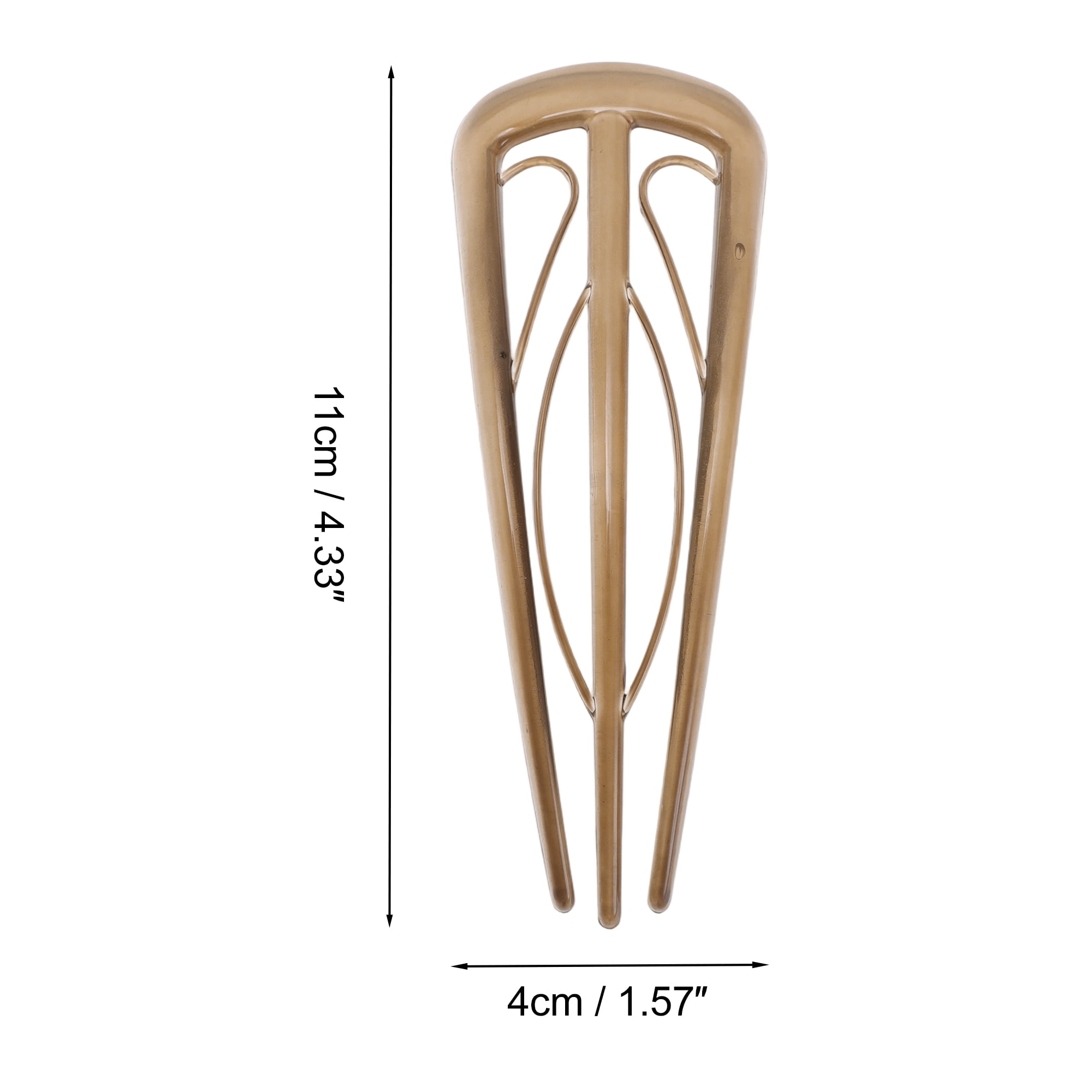 Unique Bargains U-shaped Hair Pin 4.33"x1.57" 1 Pcs Brown