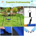 thumbnail image 4 of 45 Inch Saucer Swing with Frame for Kids Outdoor, 440lbs Saucer Swing Set with Heavy-Duty Metal A-Frame and Adjustable Ropes, Round Swing Sets for Backyard, Playground and Park, 2 Seat, 4 of 9
