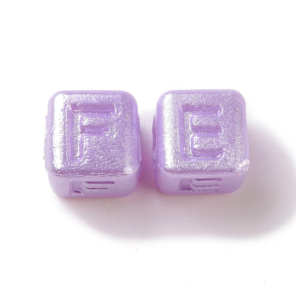 500g Imitation Pearl Acrylic Beads Cube with Letter Mixed Color 6x6x6mm Hole: 3.3mm about 3571pcs/500g
