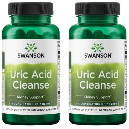 Swanson Uric Acid Cleanse Supplement with Milk Thistle & Herbs for Kidney & Liver Wellness, 60 Capsules, 2 Pack