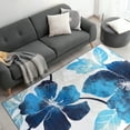 thumbnail image 3 of CAMILSON Solana Non Slip Modern Floral Indoor Area Rug Blue/Grey 5x7, 3 of 8
