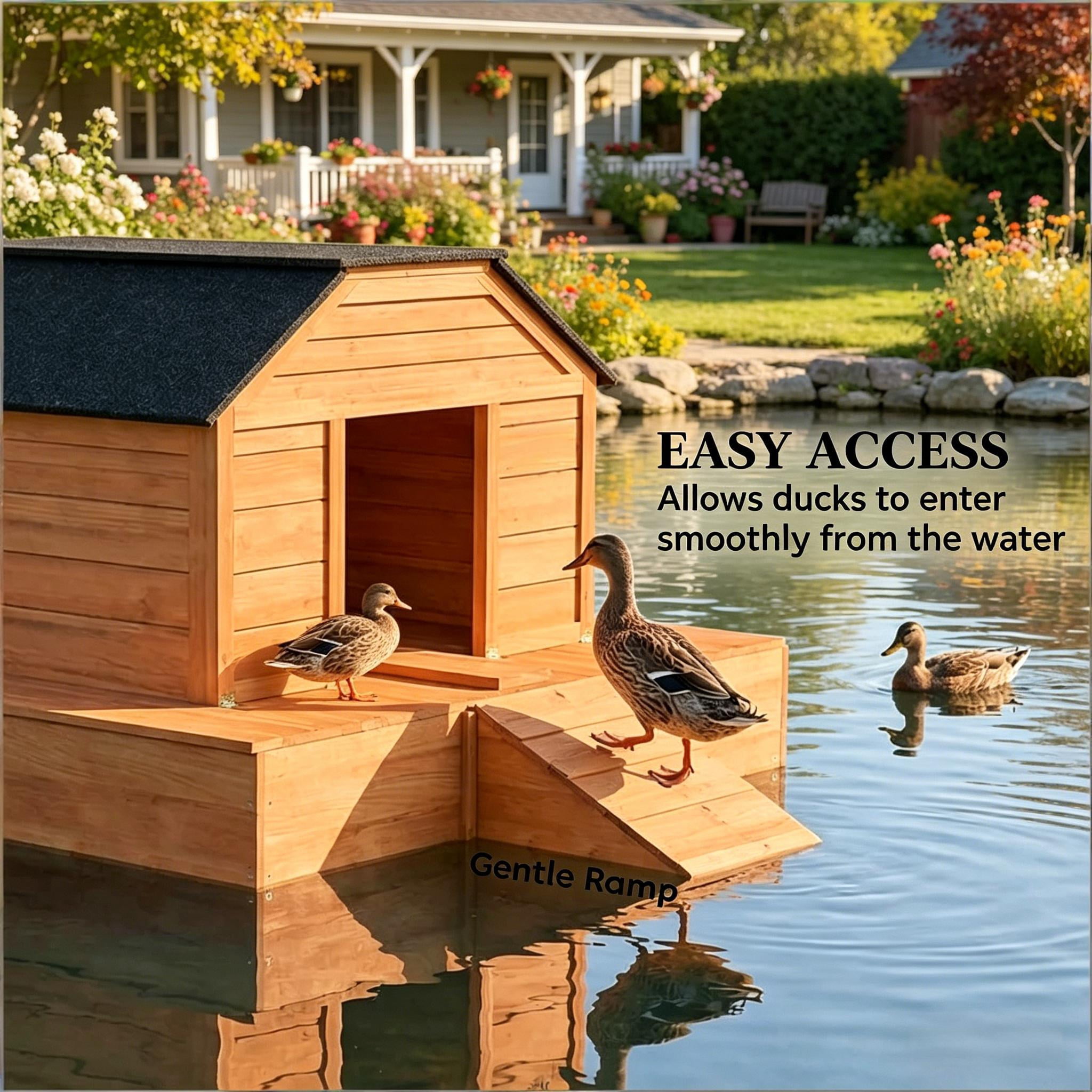 Poultry Cage with Dual Doors,Duck Coop,Outdoor Duck House,Pet House