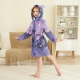 thumbnail image 4 of FORMRS Niños Bathrobe Unisex Hooded Robe Soft Plush Pajamas Sleepwear, Size 7-9T, Black Cat Walking, 4 of 7
