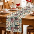 thumbnail image 3 of Nautical Sailboat Table Runner, Anchor Star Navy Striped Shell Plaid Cotton Linen Kitchen Table Decoration Washable Dining Tabletop Runners for Home Party Decor 13x48 Inches, 3 of 9