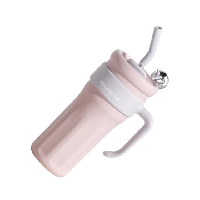 Moyic Taza de vacío elegante con tecnología aislada, tazas térmicas de vacío con tapa elegante y a prueba de fugas Utensilios de cocina color carne