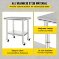 thumbnail image 4 of VEVORbrand Stainless Steel Work Table with Wheels 24 x 30 x 32 inch Prep Table with casters Heavy Duty Work Table for Commercial Kitchen Restaurant Business, 4 of 10