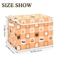 thumbnail image 5 of Yayeee Collapsible Cube Storage Bin with Lid Fabric Closet Decorative Basket with Handles, Orange Ghost Plaid Pattern, 5 of 7