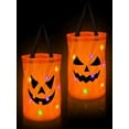 thumbnail image 6 of mtvxesu LED Light Halloween Candy Bags, Kids' Favors & Halloween Supplies Light up Go Trick-or-Treating Party Bags, Multipurpose Reusable Halloween Gifts Bucket, Orange, 6 of 10