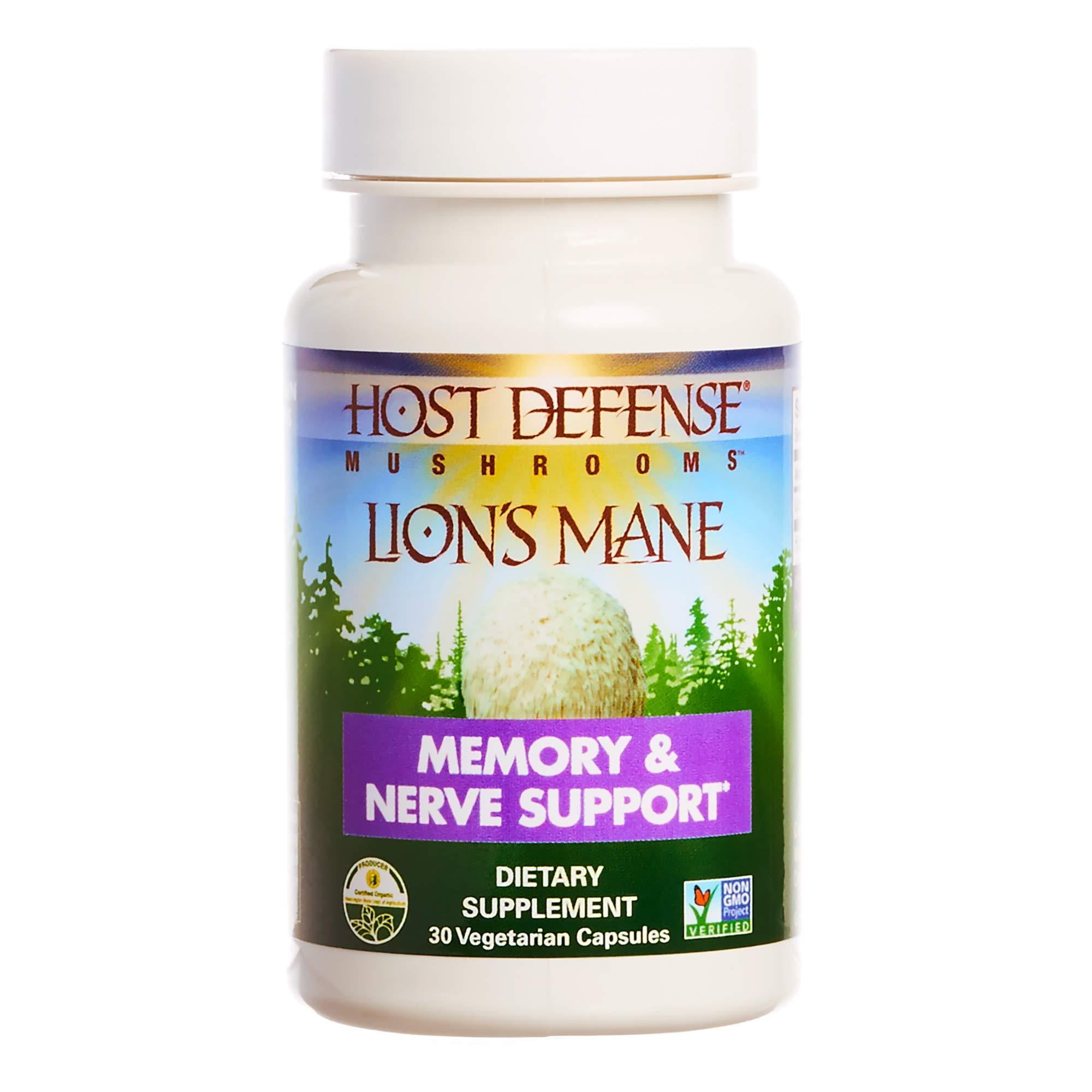 Host Defense, Lion's Mane Capsules, Promotes Mental Clarity, Focus and