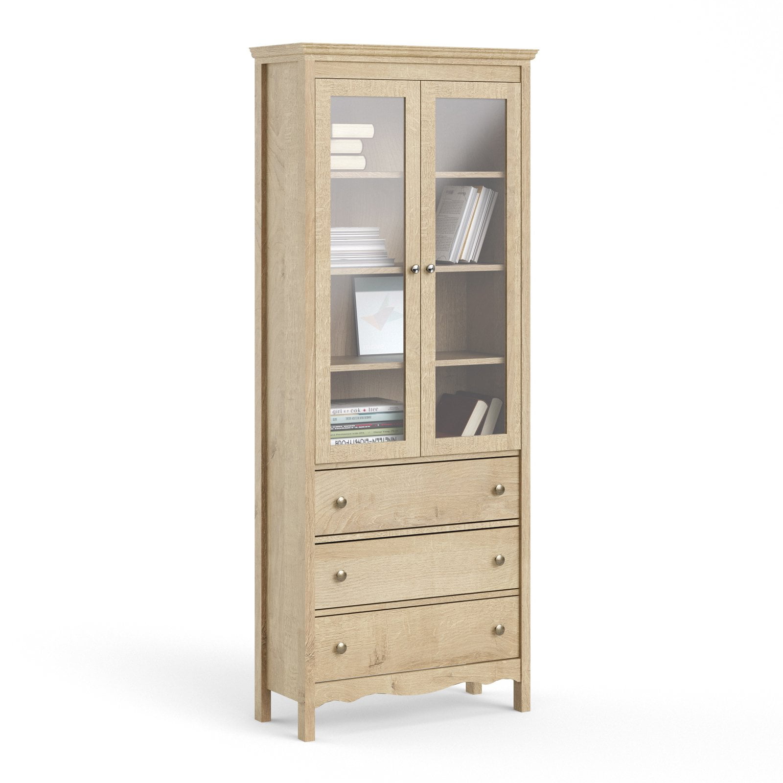Tvilum 3 Drawer China with Glass Doors