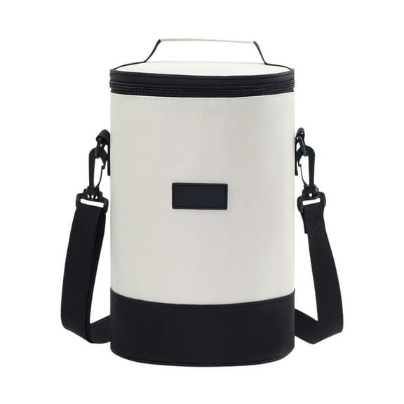 Cloth Bento Bag, Insulated Lunch Box, Cylindrical Meal Bag for Students and Office Workers, Outdoor Food Container with Thick Aluminum Foil Insulation and Comfortable Handles