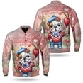 thumbnail image 3 of Happy Valentine’s Day Adorable Bulldog Puppy Holding Heart Balloon All Over Print 3D Baseball Jacket Dog Lover Gifts Idea Bomber Jacket Softball - 00030, 3 of 6