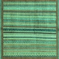 thumbnail image 1 of Ahgly Company Indoor Square Abstract Turquoise Blue Modern Area Rugs, 6' Square, 1 of 4