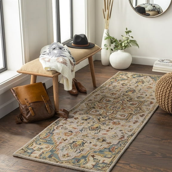 Livabliss Wool Rugs for Living Room, 2x8 Artemis Traditional Rust Runner Area Rug, Bedroom Dining Room Home Decor Handmade Carpet (2'6" x 8' Runner)