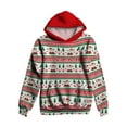 thumbnail image 4 of Fiaer Christmas Hoodie for Women Trendy Oversized Cute Santa Graphic Hooded Sweatshirts Long Sleeve Baggy V Neck Long Sleeve Tops with Pockets 2-Red L, 4 of 4