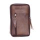 thumbnail image 2 of Bolsa Riñonera de piel de vaca para hombre, informal, pequeña, con cremallera para teléfono (marrón) JShteea Para Estrenar, 2 of 9